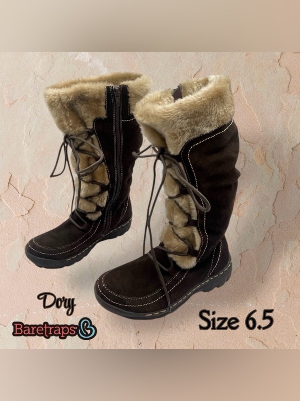 Baretraps "Dory" Tall Winter Boots – Women’s 6.5 Cozy Cabincore